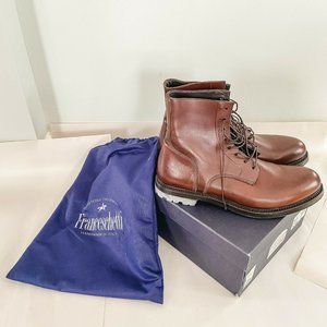 Franceschetti Brown Italian Leather Boots Brand New With Box US Size 10 NIB